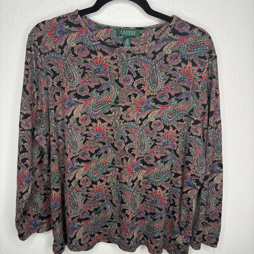 Vintage Lauren Ralph Lauren Paisley‎ Long Sleeve Top